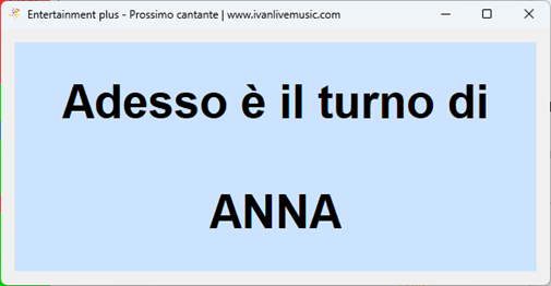 Popup prossimo cantante